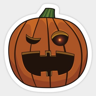 Orange Pumpkin Halloween Sticker